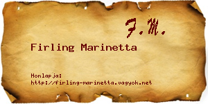 Firling Marinetta névjegykártya